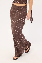Agatha - Brown Elegant Maxi Skirt for Women