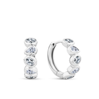 Alia - Cubic Zirconia Huggie Earrings Sterling Silver