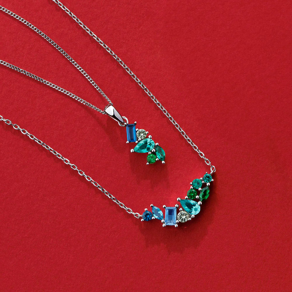 Alma - Cubic Zirconia Scattered Pendant Sterling Silver