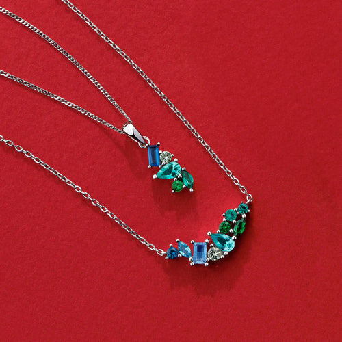 Alma - Cubic Zirconia Scattered Pendant Sterling Silver