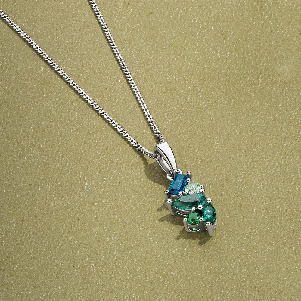 Alma - Cubic Zirconia Scattered Pendant Sterling Silver