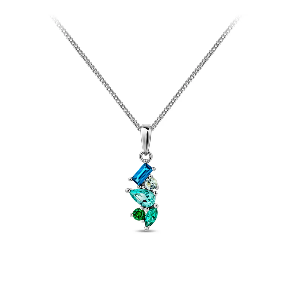 Alma - Cubic Zirconia Scattered Pendant Sterling Silver