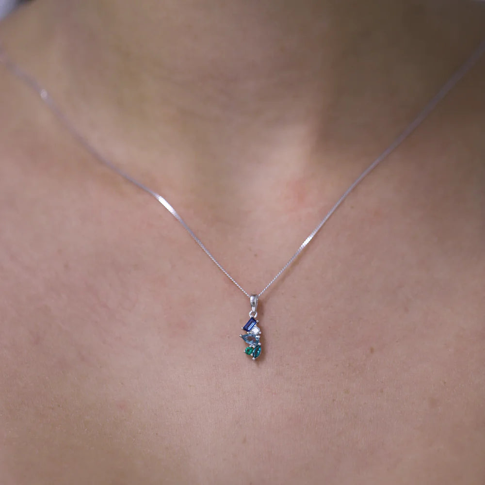 Alma - Cubic Zirconia Scattered Pendant Sterling Silver