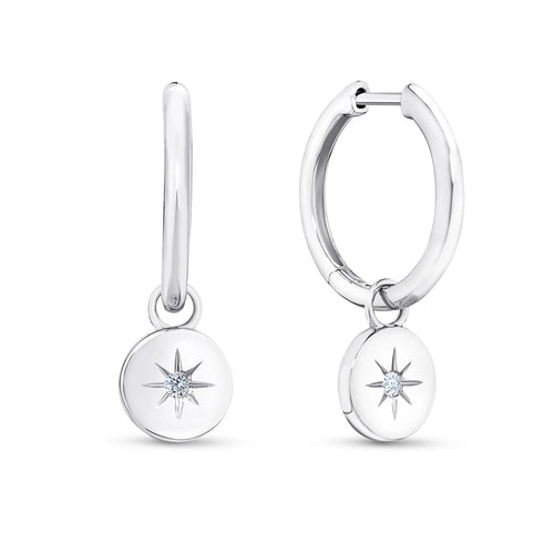 Alexis - Star Cubic Zirconia Huggie Earrings Silver