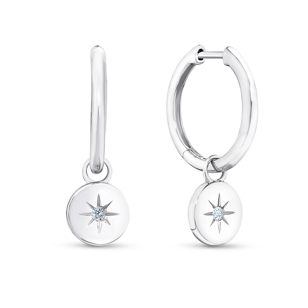Alexis - Star Cubic Zirconia Huggie Earrings Silver
