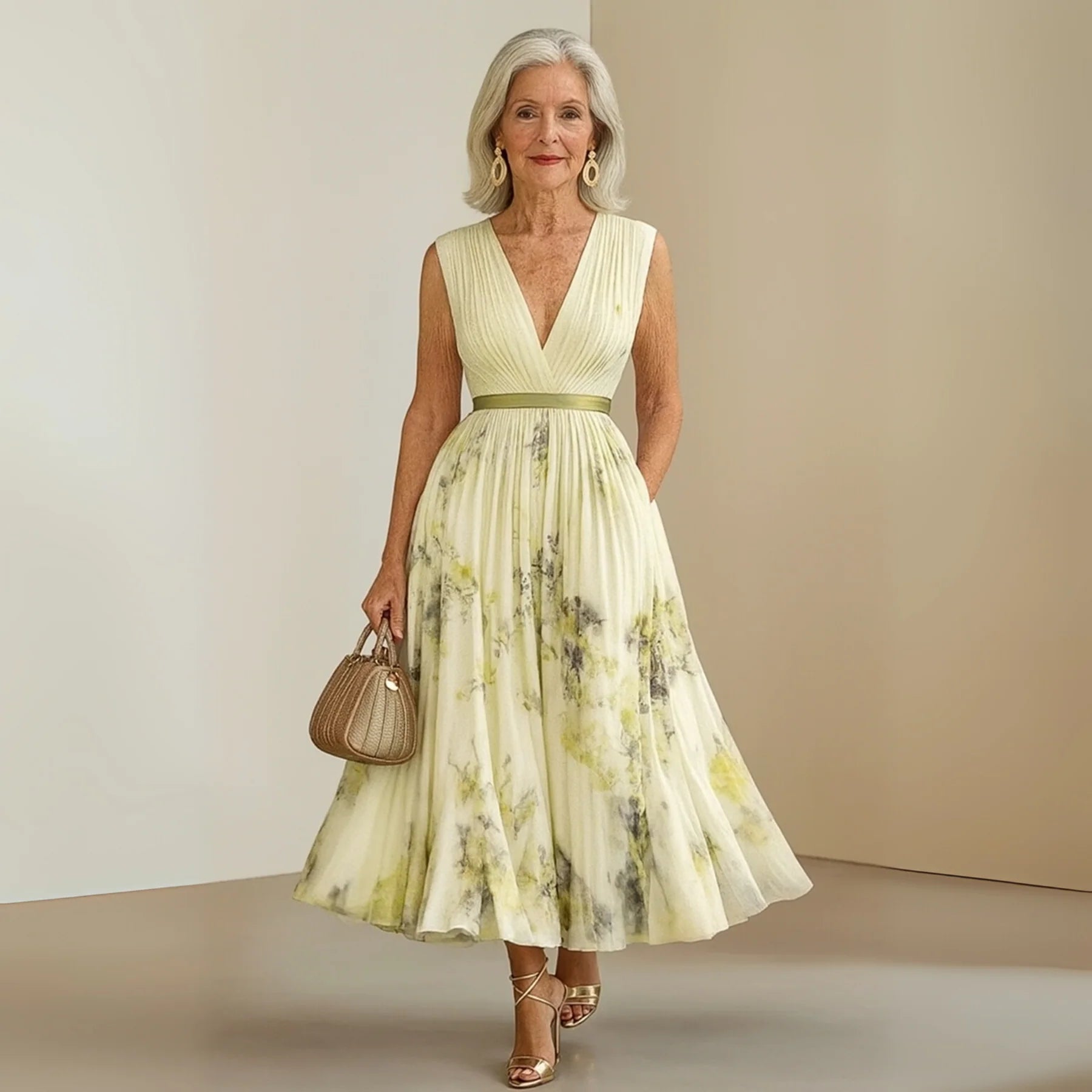 Matilda - Pleated Sleeveless Maxi Dress for Women