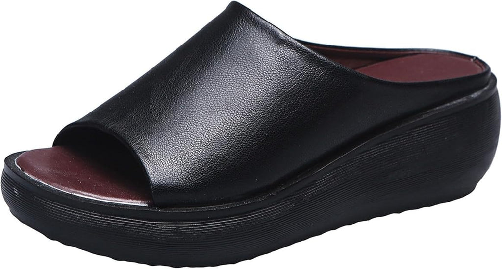 Tiarna - Womens Memory Cushion Open Toe Slide Sandals
