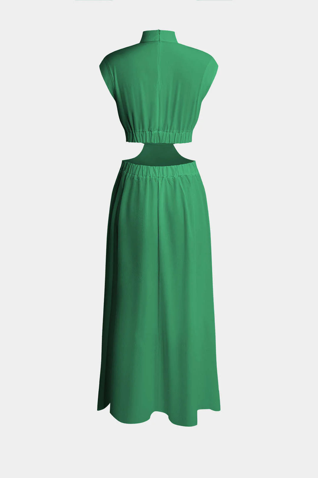 Adeline - Mock Neck Cut Out Ruched Maxi Dress Women