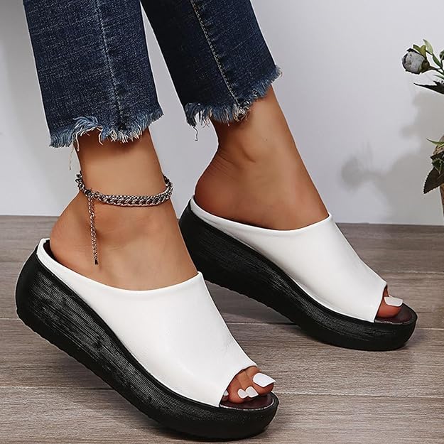 Tiarna - Womens Memory Cushion Open Toe Slide Sandals