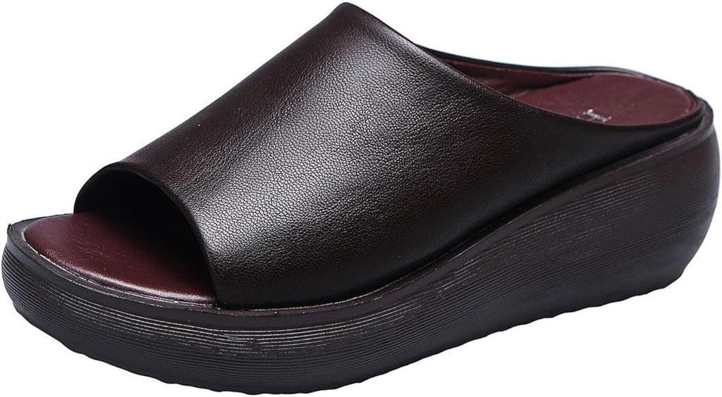 Tiarna - Womens Memory Cushion Open Toe Slide Sandals