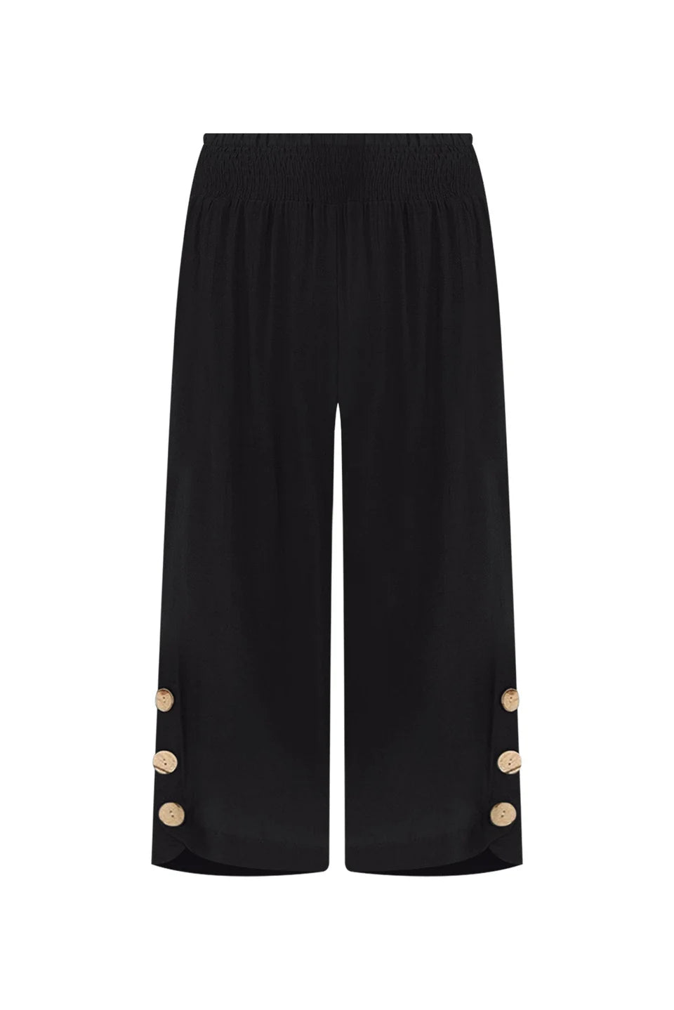 Mia - Womens Button Detail Casual Everyday Pants
