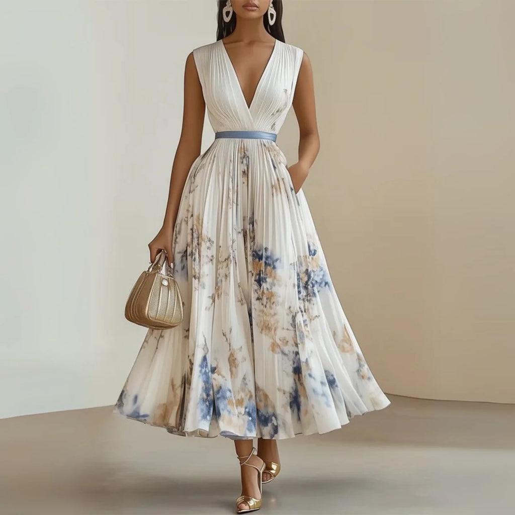 Matilda - Pleated Sleeveless Maxi Dress for Women