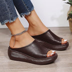 Tiarna - Womens Memory Cushion Open Toe Slide Sandals
