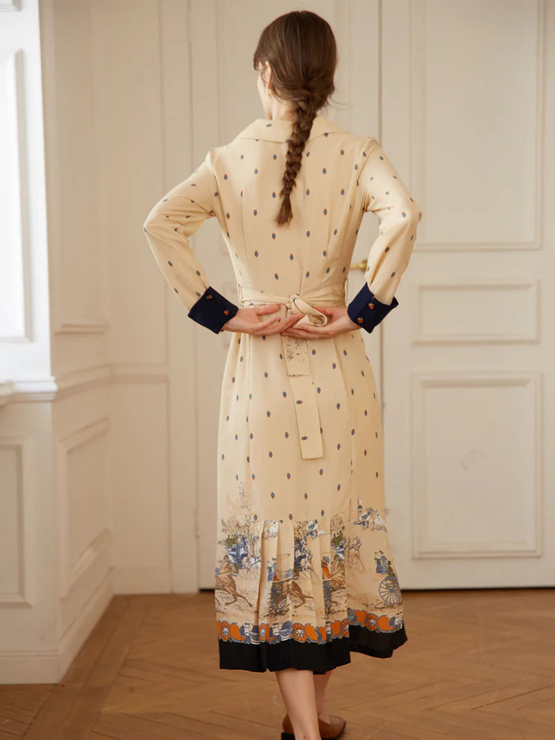 Ashlyn - Elizabeth Retro Printed Midi Dress Women
