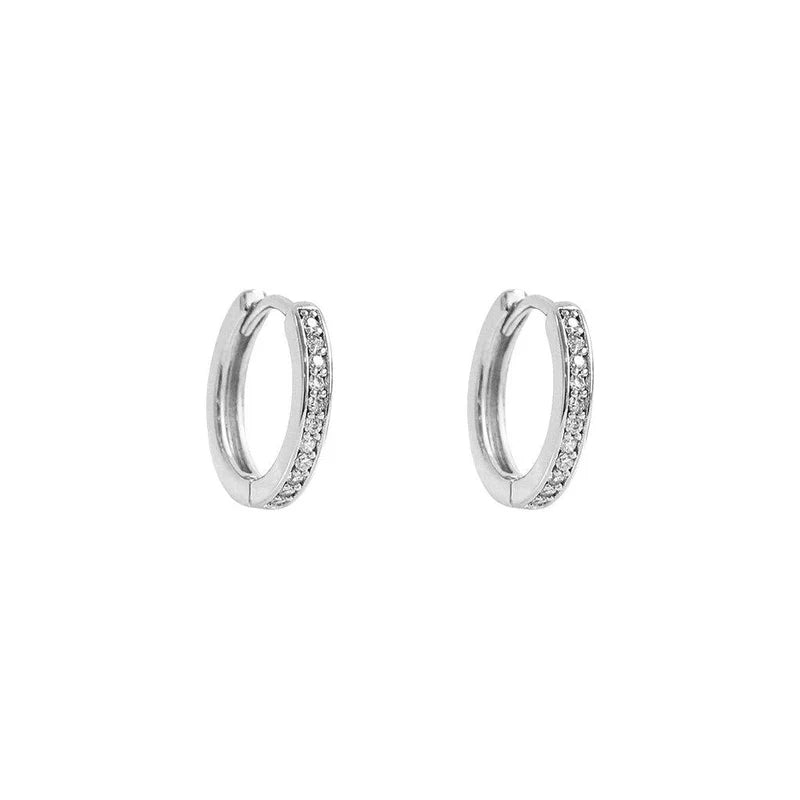 Avril - Large Crystal Huggie Hoop Earrings Women