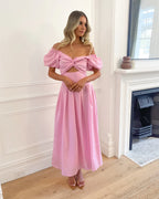 Holly - Powder Pink Elegant Maxi Dress for Women