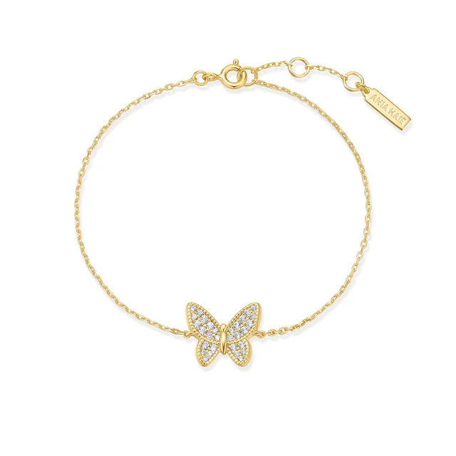 Alexia - Gold Butterfly Pave Bracelet for Women