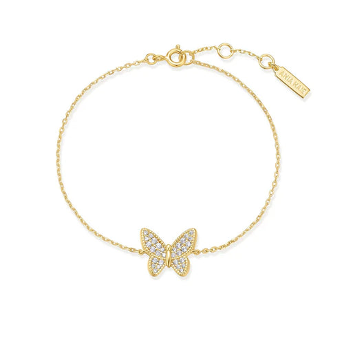 Alexia - Gold Butterfly Pave Bracelet for Women