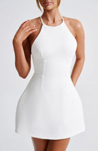 Jemma - Ivory Mini Dress Elegant Womens Style