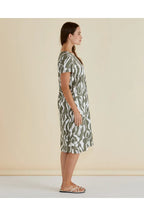 Zoe - Olive Geo Print Women’s Dress
