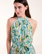 Luna - Halter Neck Paisley Maxi Dress