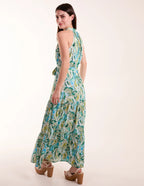 Luna - Halter Neck Paisley Maxi Dress