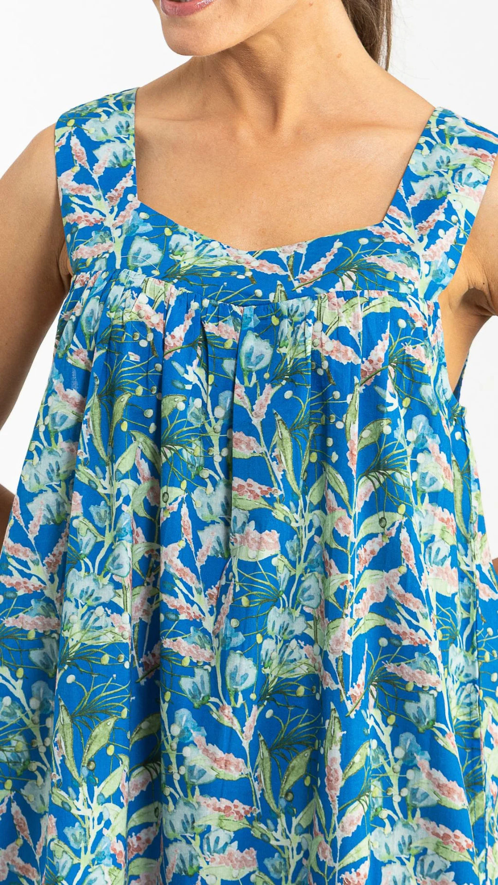 Isla - Blue Sleeveless Maxi Night Dress