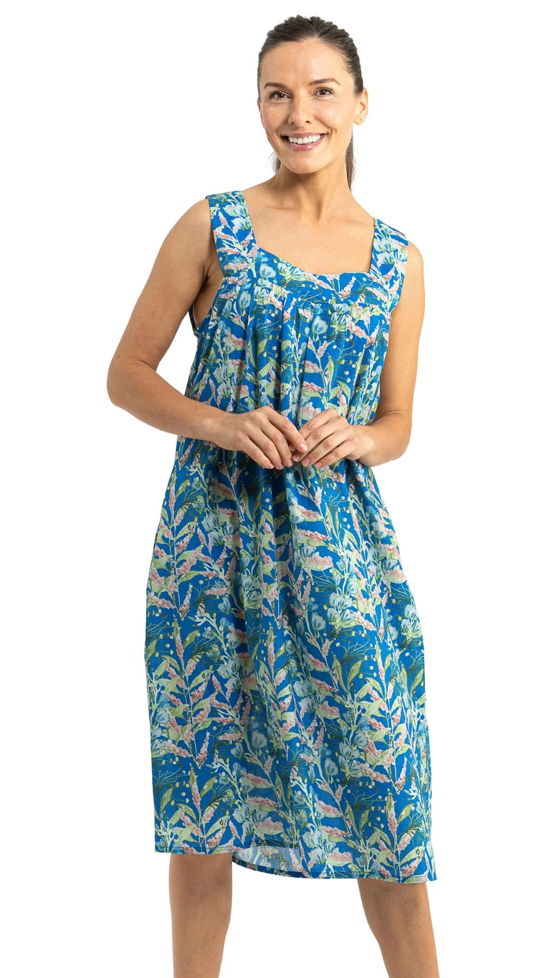 Isla - Blue Sleeveless Maxi Night Dress
