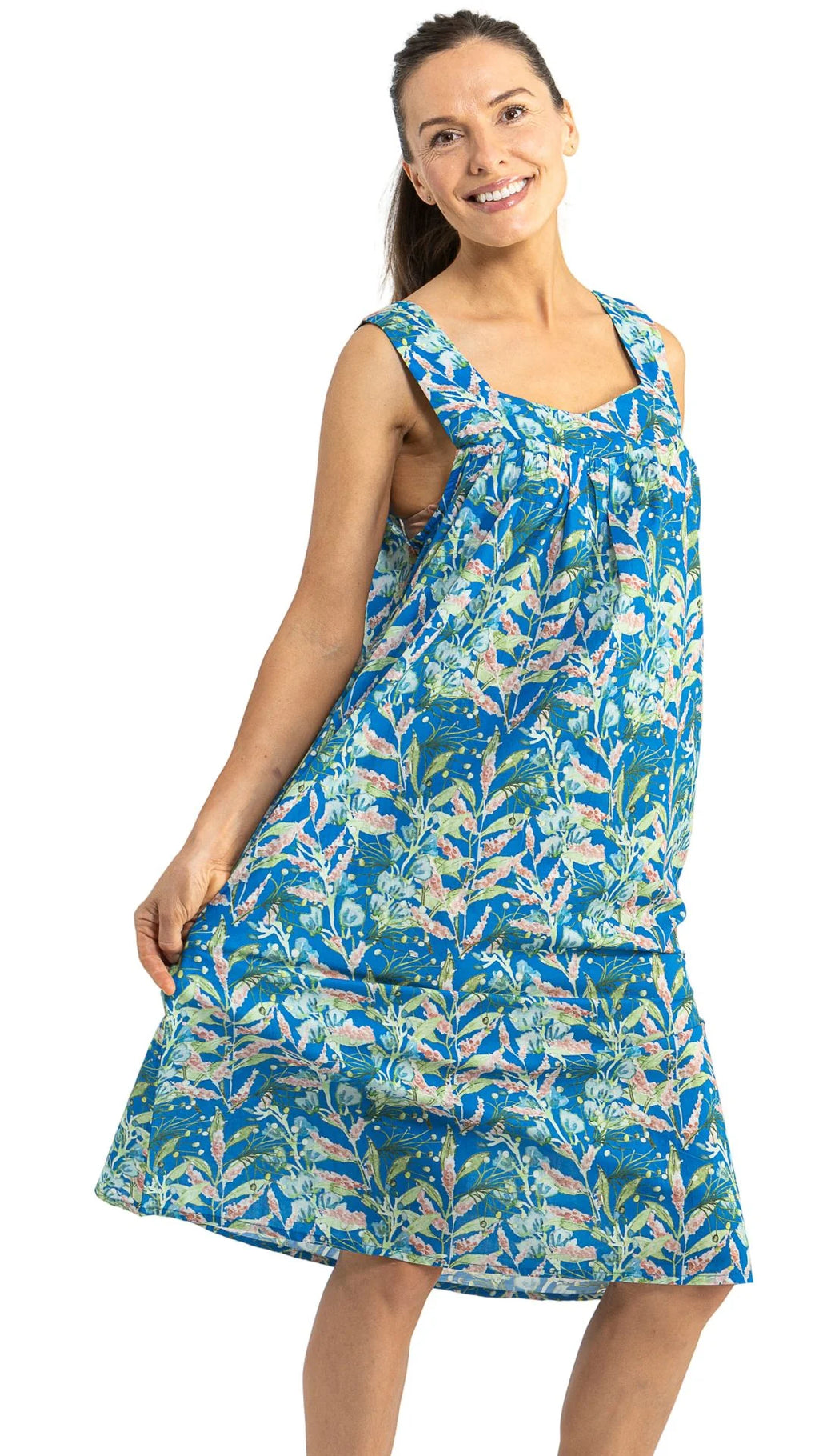 Isla - Blue Sleeveless Maxi Night Dress