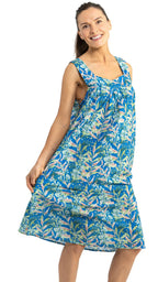 Isla - Blue Sleeveless Maxi Night Dress