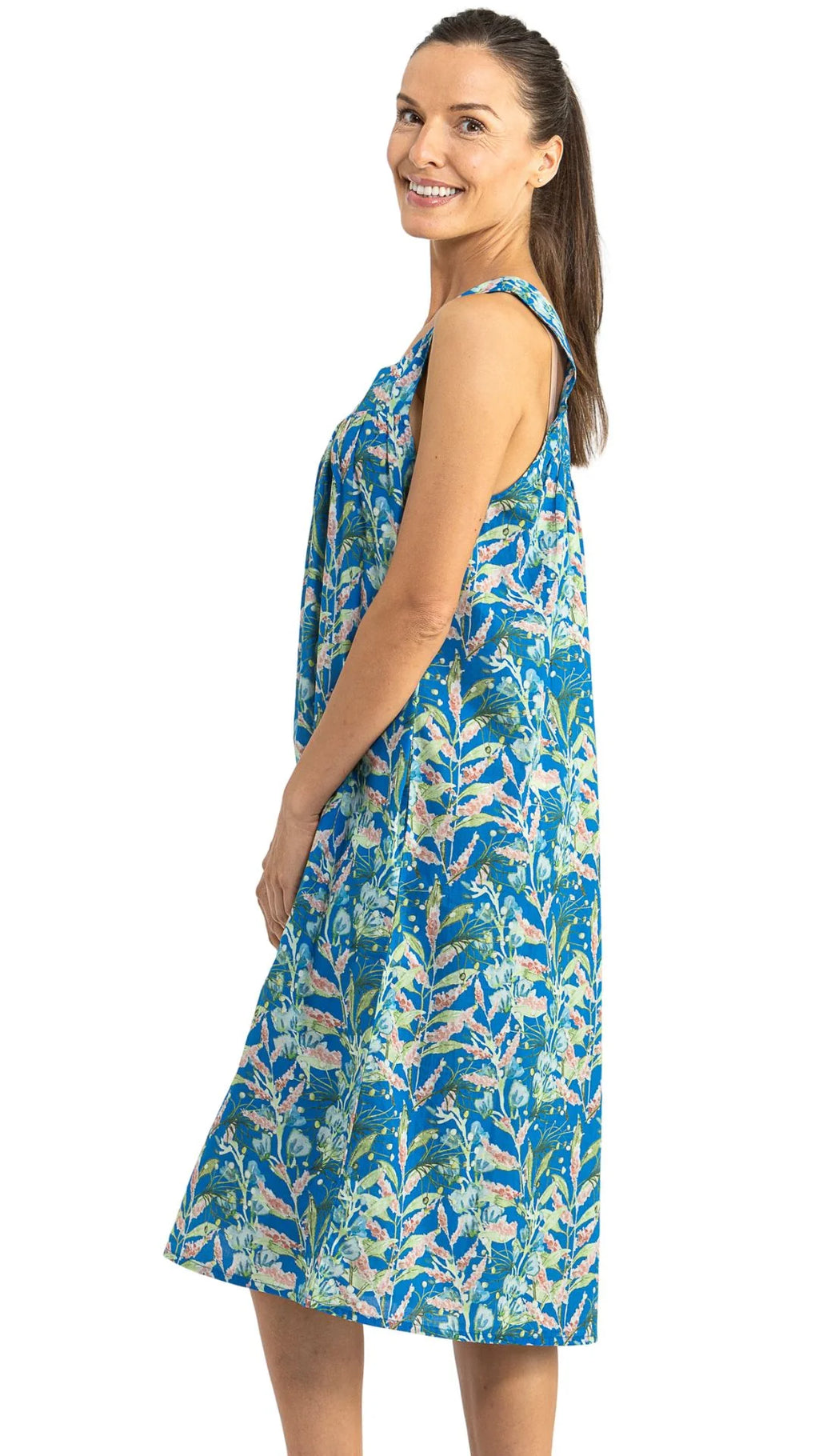 Isla - Blue Sleeveless Maxi Night Dress