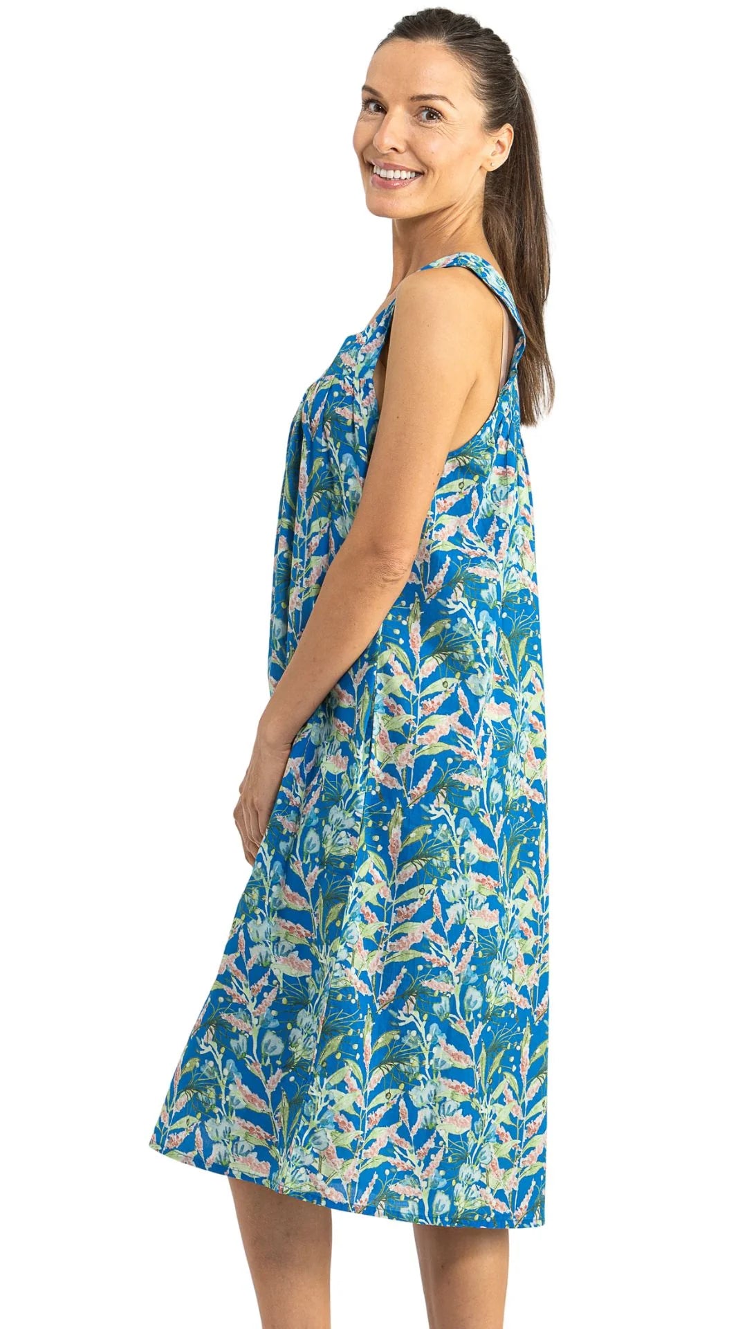 Isla - Blue Sleeveless Maxi Night Dress