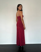 Bella - Red Floral Cami Maxi Dress Women