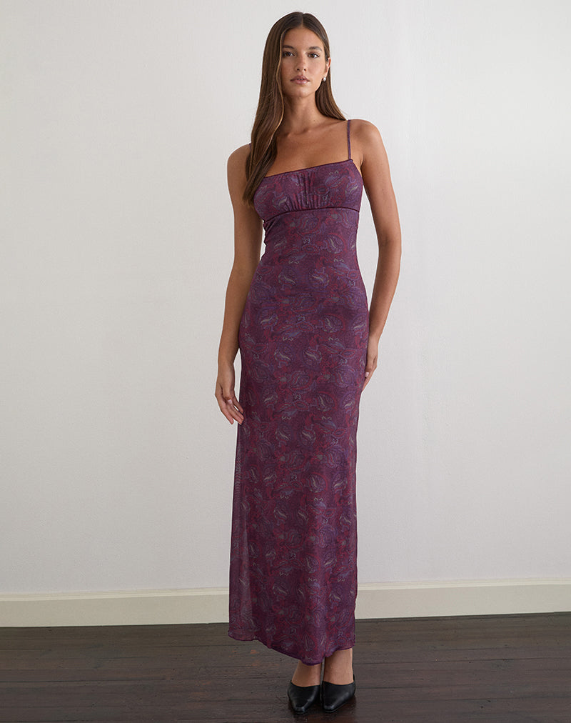 Bella - Red Floral Cami Maxi Dress Women