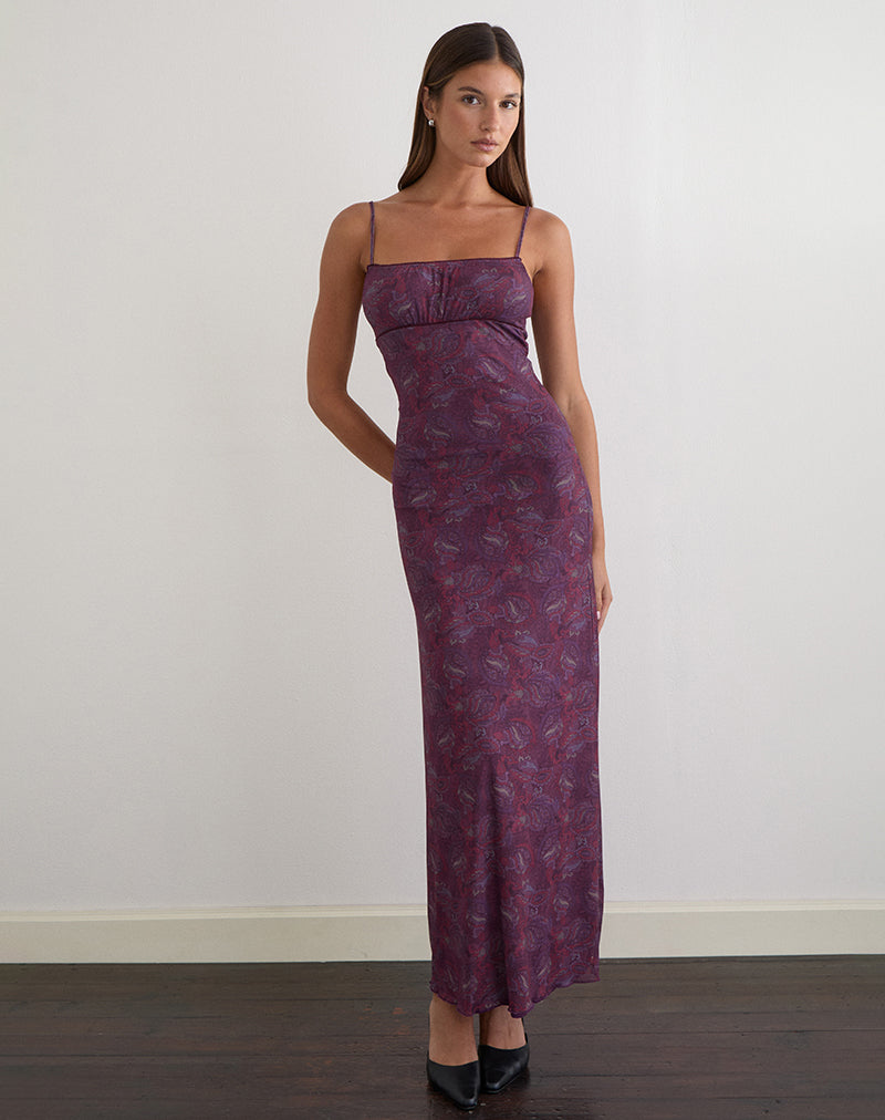 Bella - Red Floral Cami Maxi Dress Women