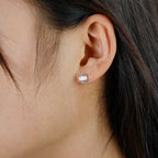 Amada - Silver Cubic Zirconia Stud Earrings Women