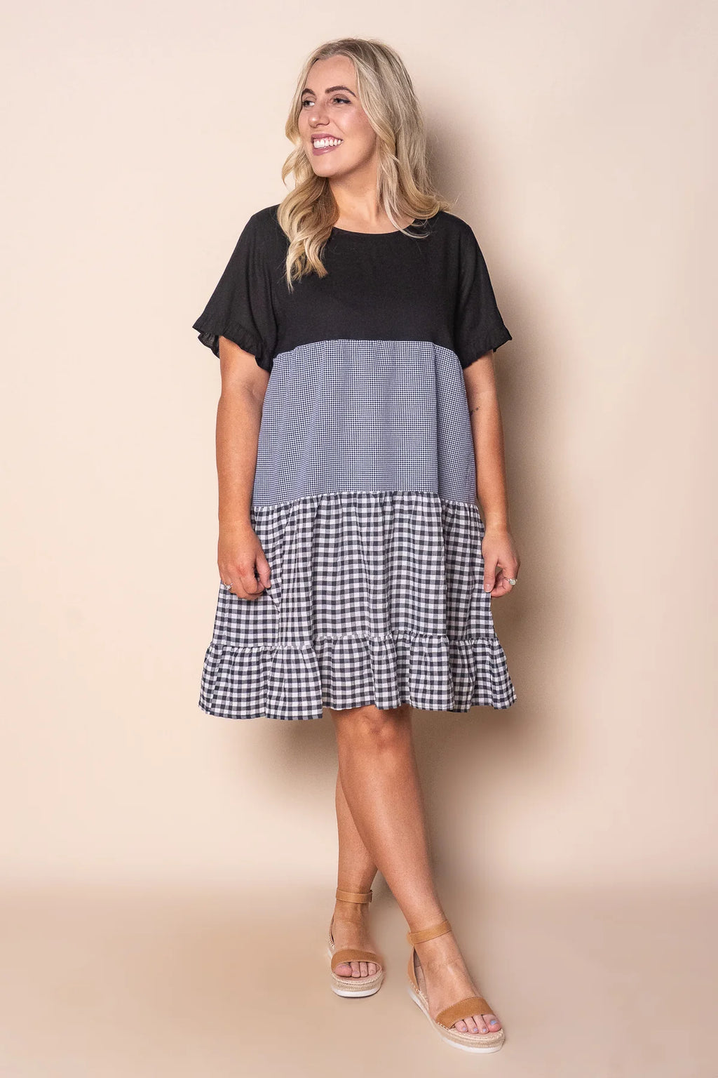 Allegra - Gingham Midi Dress Women Elegant