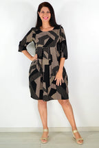 Wendy - Black Mocha Elegant Tunic Dress for Women