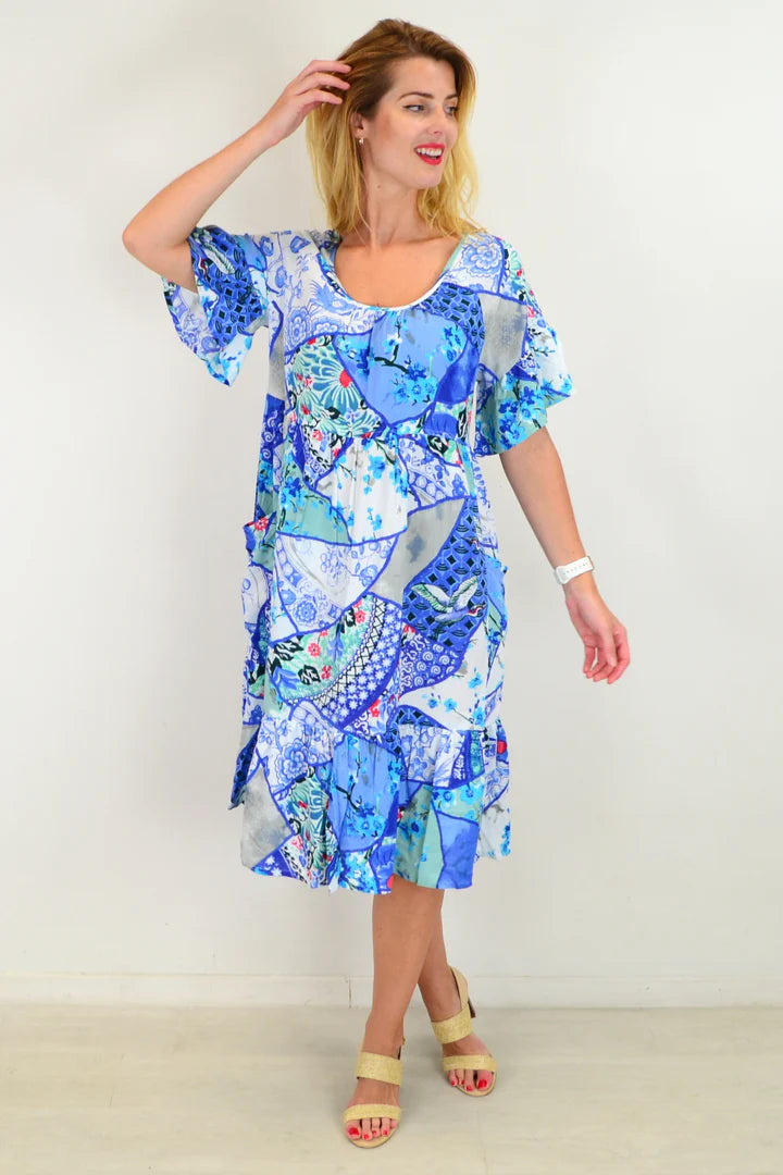 Lorraine - Kintsugi Inspired Tunic Dress Elegant Style