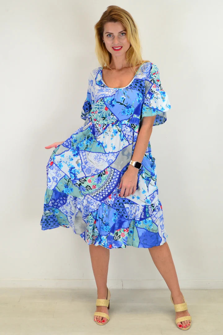 Lorraine - Kintsugi Inspired Tunic Dress Elegant Style