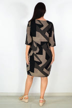Wendy - Black Mocha Elegant Tunic Dress for Women