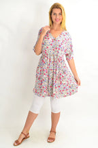 Harper - Cream Button Pocket Tunic Dress Style
