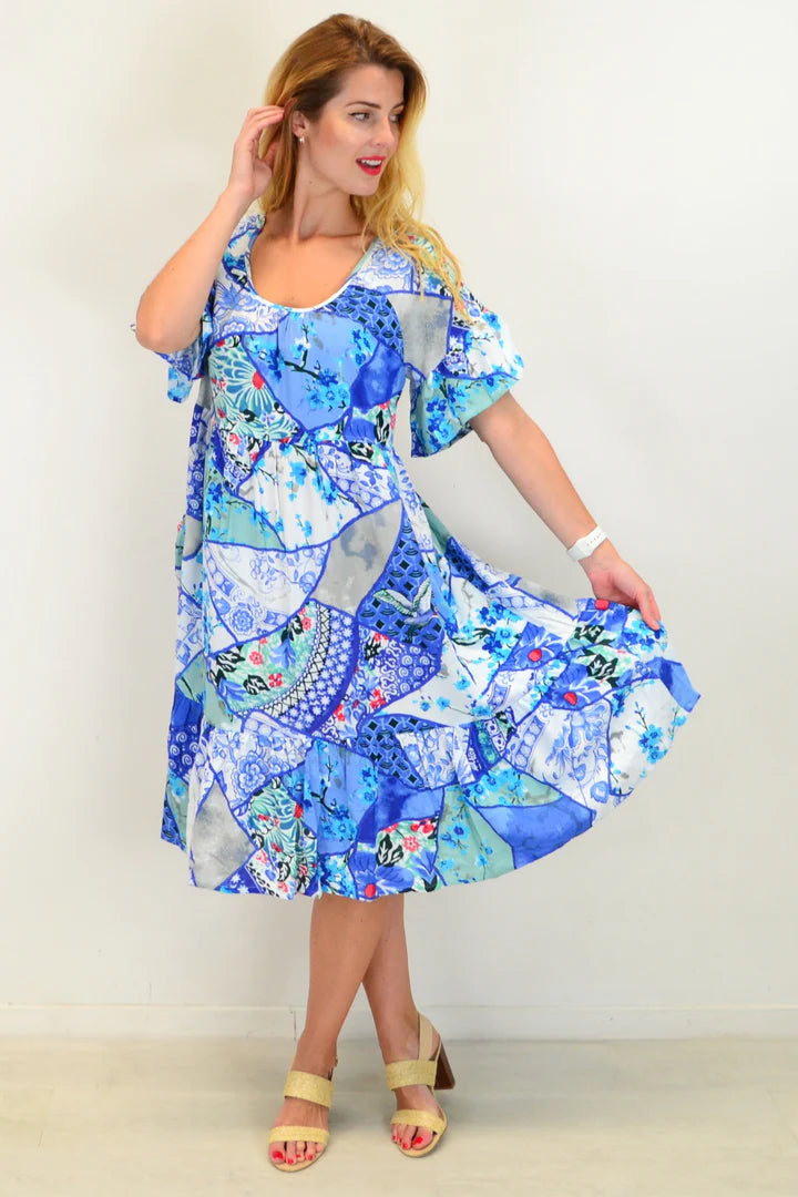 Lorraine - Kintsugi Inspired Tunic Dress Elegant Style