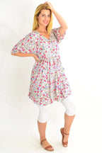 Harper - Cream Button Pocket Tunic Dress Style