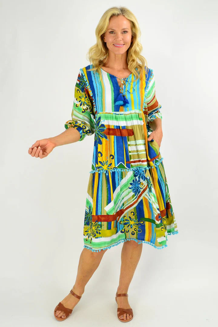 Leanne - Malaga Midi Boho Tunic Dress for Women
