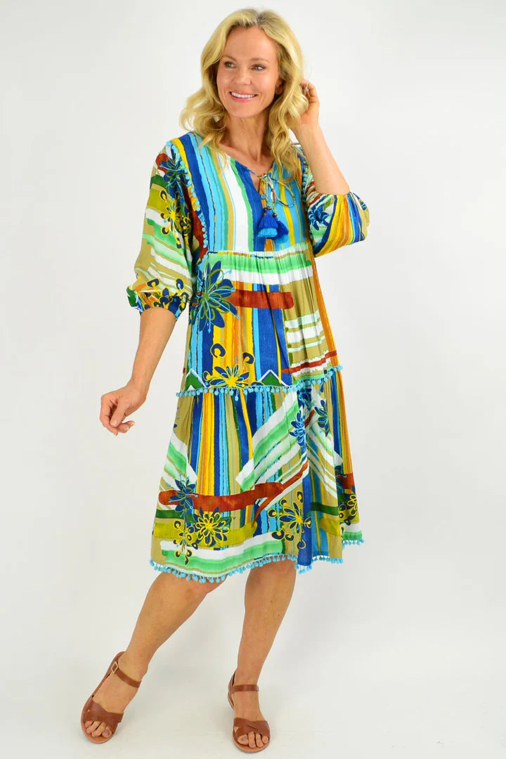Leanne - Malaga Midi Boho Tunic Dress for Women