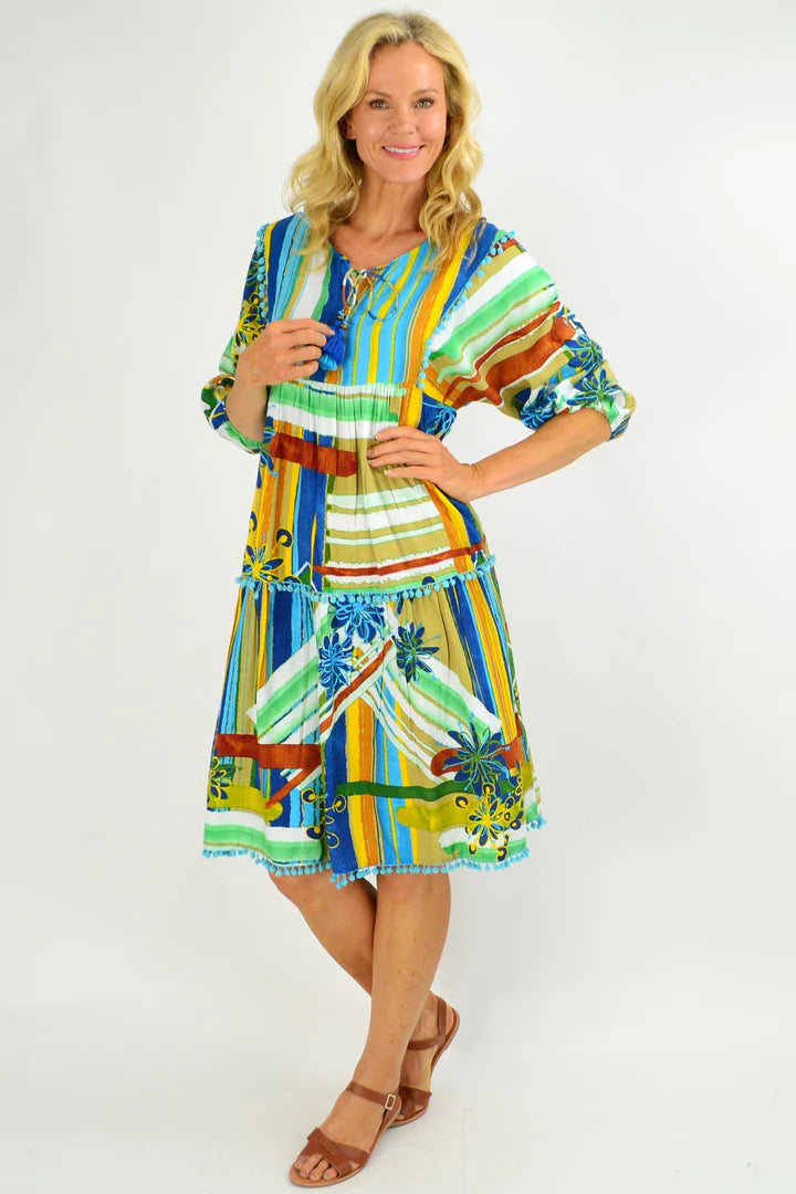 Leanne - Malaga Midi Boho Tunic Dress for Women
