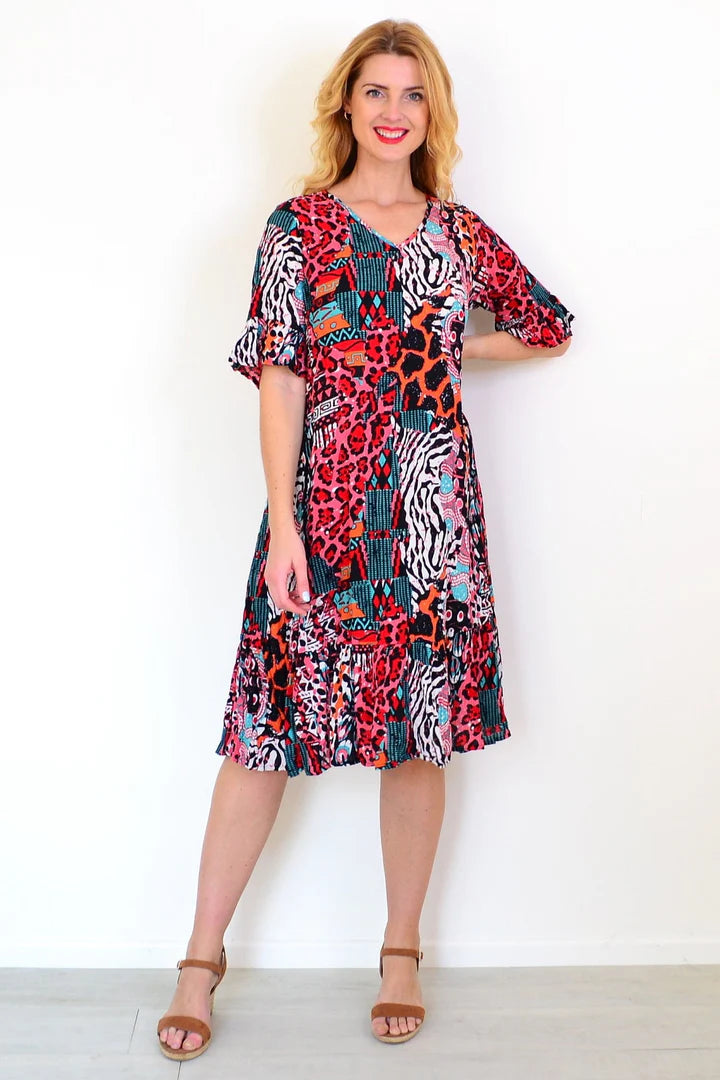 Debra - Sleeved Elegant Tunic Dress for Women