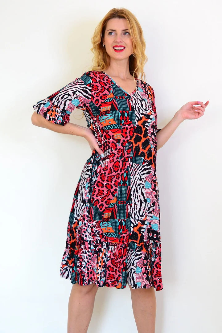 Debra - Sleeved Elegant Tunic Dress for Women