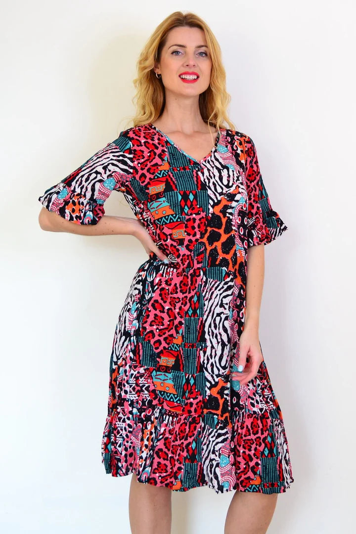 Debra - Sleeved Elegant Tunic Dress for Women